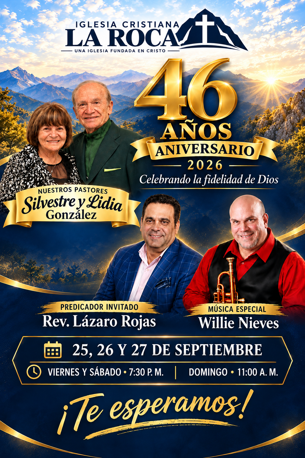 46.º aniversario de Iglesia La Roca, del 25 al 27 de septiembre de 2026