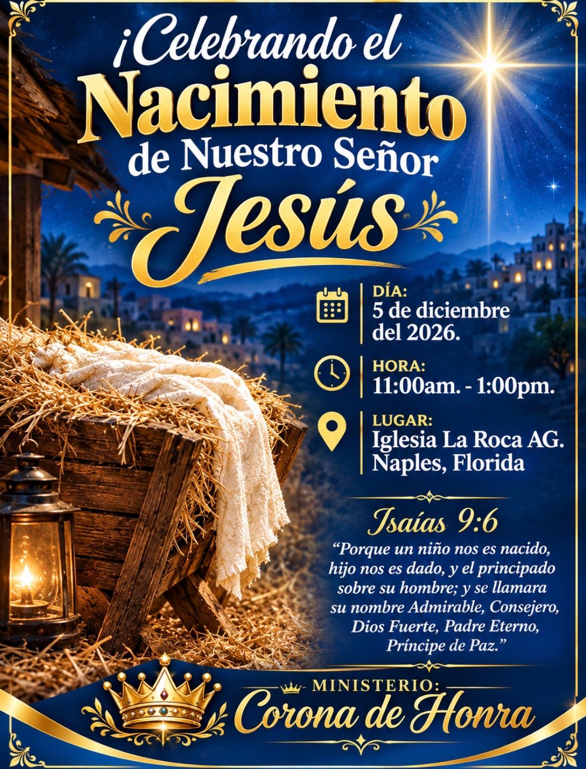 Celebrando el Nacimiento de Nuestro Señor Jesús — Corona de Honra, 5 de diciembre de 2026